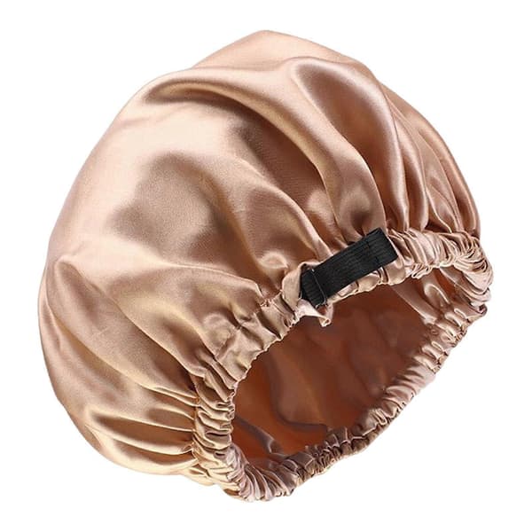 Satinhætter Sovehætter Satin Bonnet Genanvendelig Usynlig Elastikbånd Rund badehætte Khaki
