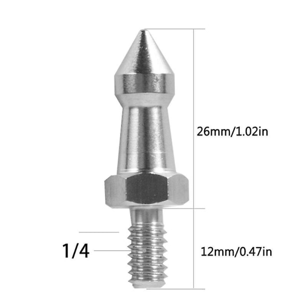 2pcs Stainless Steel Tripod Spikes 3/8 1/4 M8 Camera Spike Monopod Foot Screw