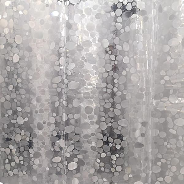 Duschdraperi med stenmönster Transparent Transparent 2 x 1.8 m