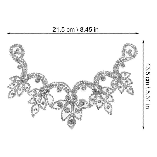 Rhinestone-lapp strykemerke for klesdekorasjon sølv