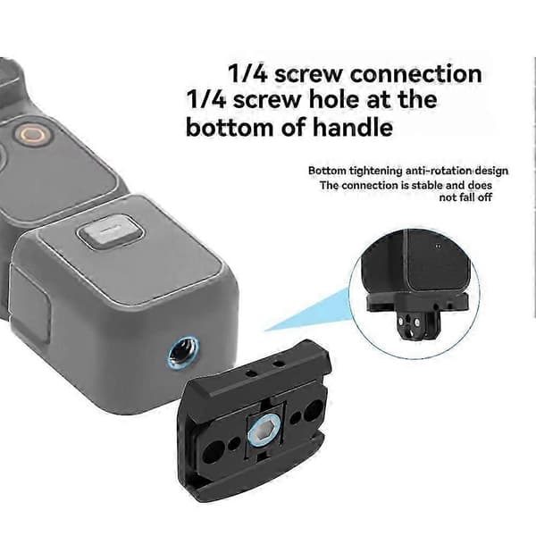 Til DJI Pocket 3 tilbehør magnetisk bundbeslag 1/4 adapter interface magnetisk stativstik sort szrh21
