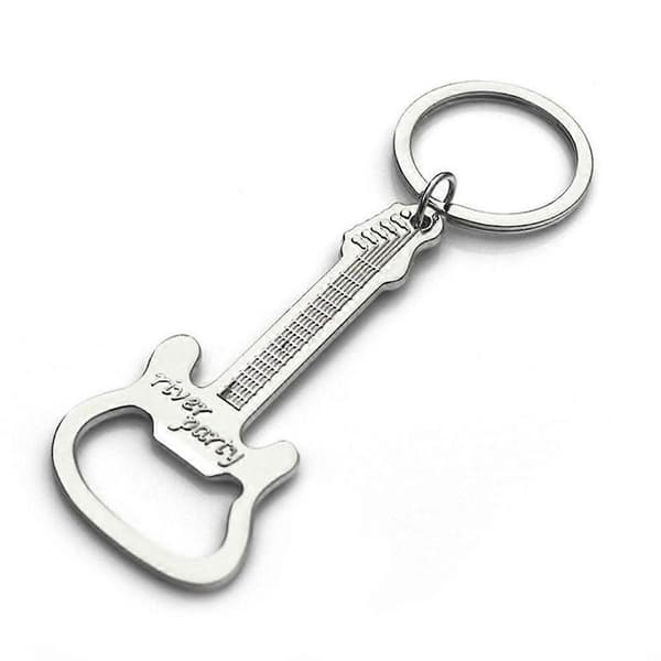 Metallgitarr Flasköppnare Nyckelring Ny Design Gitarr Ölflasköppnare Hängande Ring Nyckelring Verktyg Hushållspresenter