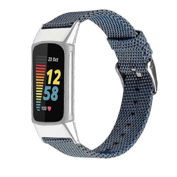 Fitbit Charge 5 Nylon-rem med slidstærkt canvas-design Blue