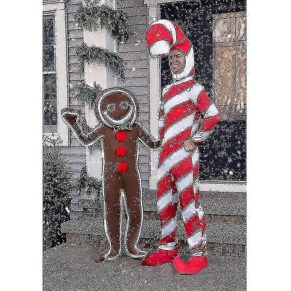 Iced Gingerbread Man Kostume til Voksne, Julekage Kostume 2XL