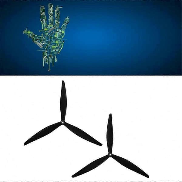 2 st 13X8X3 13-tums propeller 3-bladig elektrisk propeller CW+CCW för RC FPV drönare quadcopter Black