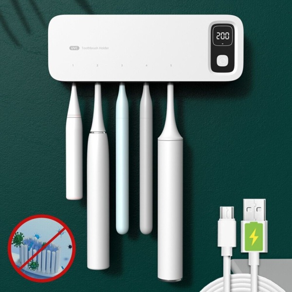 Rechargeable UV Toothbrush Sterilizer - Wall Toothbrush Holder-