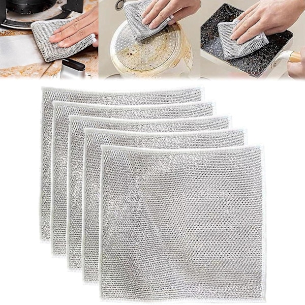 2023 New Multifunctional Non-scratch Wire Dishcloth,japanese Steel Wire Dish Towel, Multipurpose Wire Dishwashing Rags For Wet And Dry,scrubs & Cleans