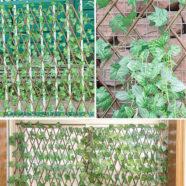 Kunstig bladhegn, træhave espalier, stræk espalier med blade