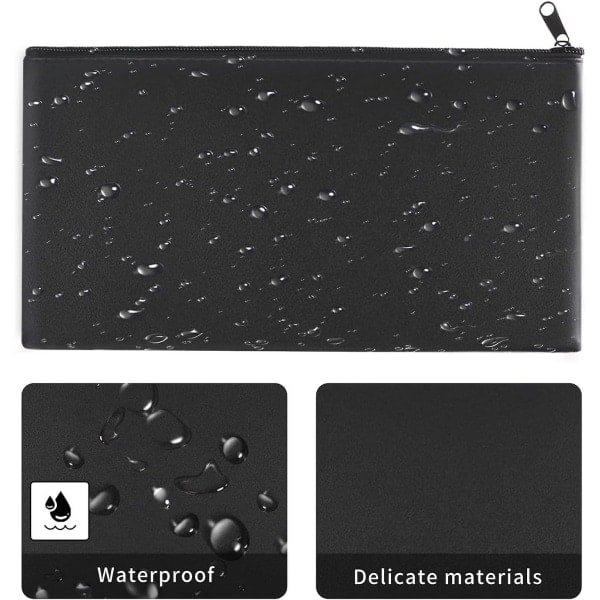 Lynlåsposer til kontanter, pengepose, kontantpose, banktaske, 27,94 x 15,49 cm, 2-pak