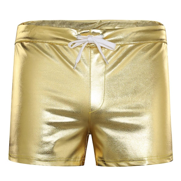 Sliktaa Herre Blanke Lædershorts Gold XL