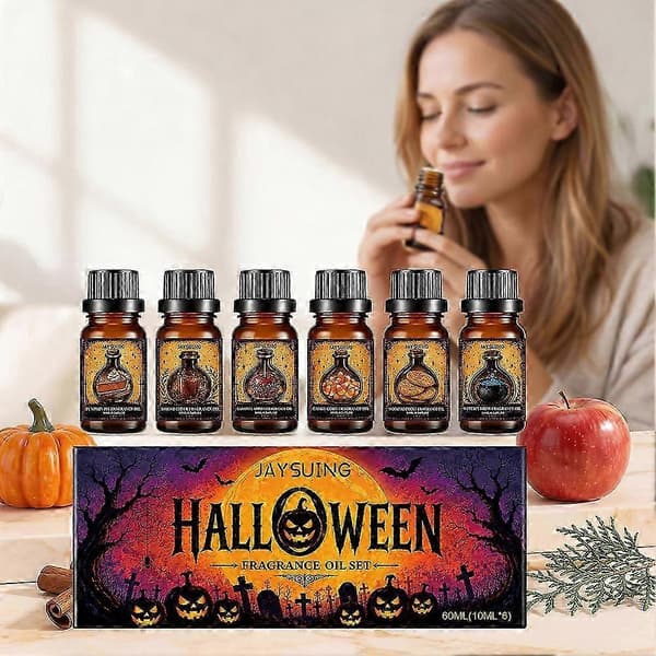 6-pakning Halloween duftoljer Allsidig for diffusere, bad, massasje, stearinlys og såpelaging