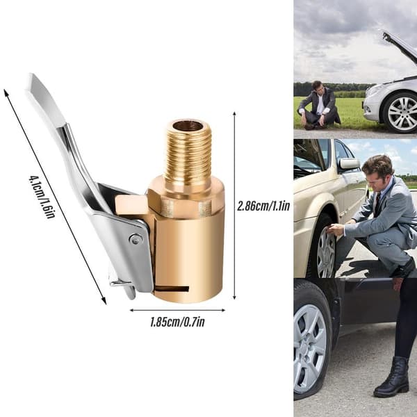 2 st Luftchuck Däckpump Kompressor Pump Anslut Tung Mässing Låsning Däckpump Luftchuck
