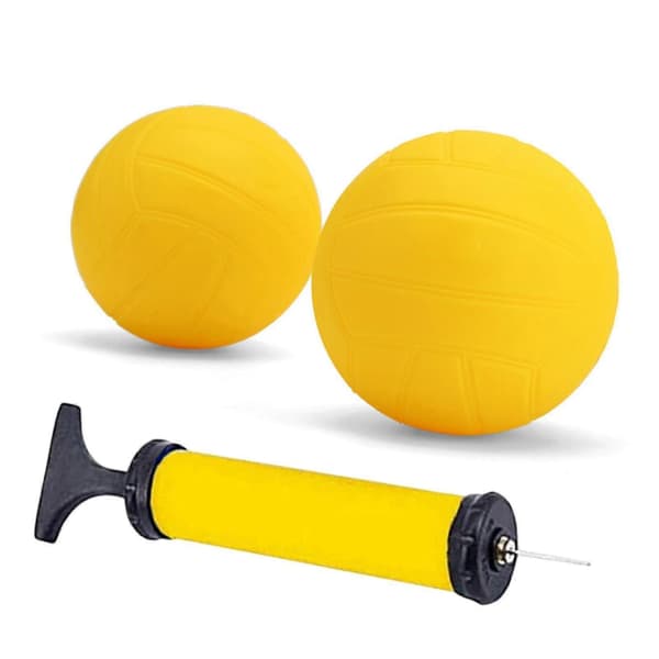 Spike erstatningsbolde Mini Volleyball Stærke Bløde Gule Roundnet Spilbolde med Luftpumpe til Pool Plæne Strand Baghave 1x 3.5in and 1x 5in