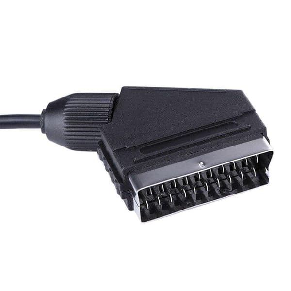 Scartkabel for PS1 og PS2 black Svart