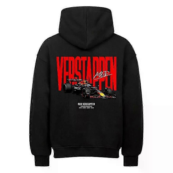 Verstappen Sort Hættetrøje Pullover Rockinstone (rygprint) M