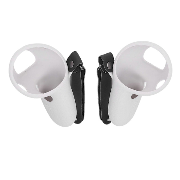 2 stk. Touch Controller Grebsdæksel Silikone Grebsdæksel Beskytter med Knoremme til Meta Quest Pro Grey Style B