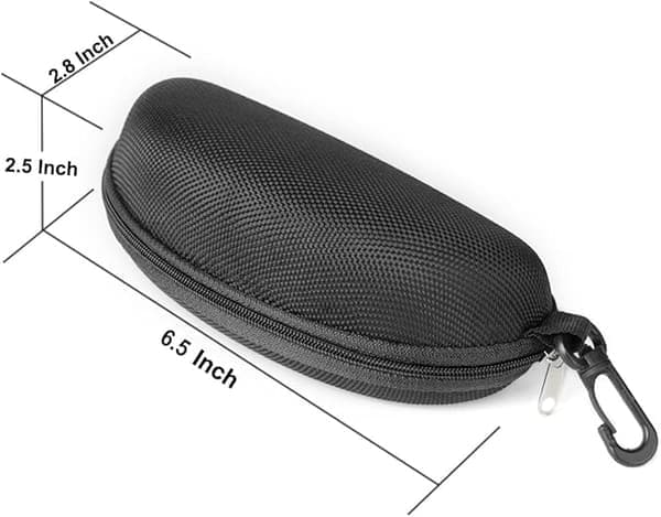 Eyeglass Case, (2-Pack) Hard Shell Glasses Case for Women and Men, Portable Protective Box with Zipper and Hook