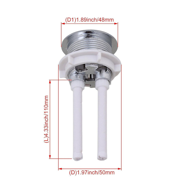 Dobbelt Spolingsknapper til Toilet Vandtank til 38mm Hul Cisternlåg WS6051