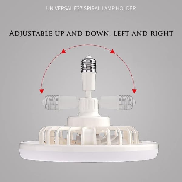 Socket Fan Light 10 Inch Socket Fan Ceiling Fan with Light Dimmable Remote Control 3 Fan Speeds E26/E27 Light Socket Fan for Bathroom Bedroom Wardrobe