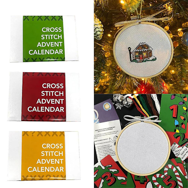 Cross Stitch Advent Calendar, Christmas Embroidery Kit