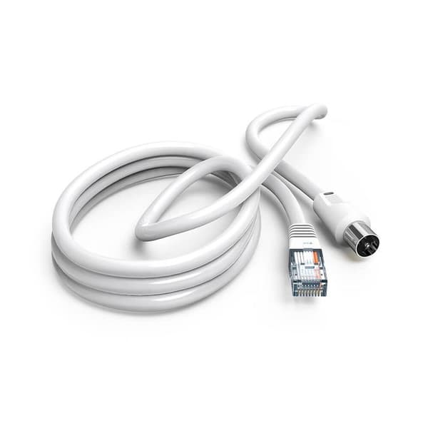 Antennekabel 75dB Koaksialstik til RJ45-stik Hvid 2,5m Vit