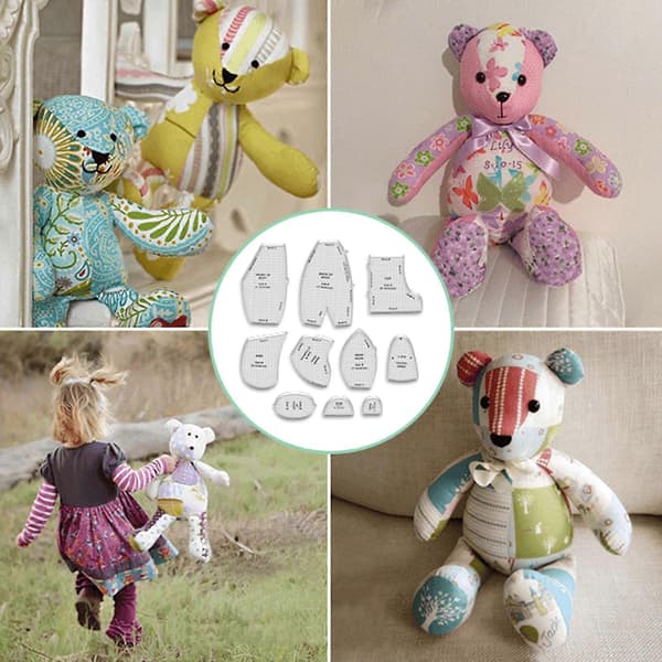 Memory Bear Skabelon Linealsæt, Symønstre & Skabeloner (38 cm)