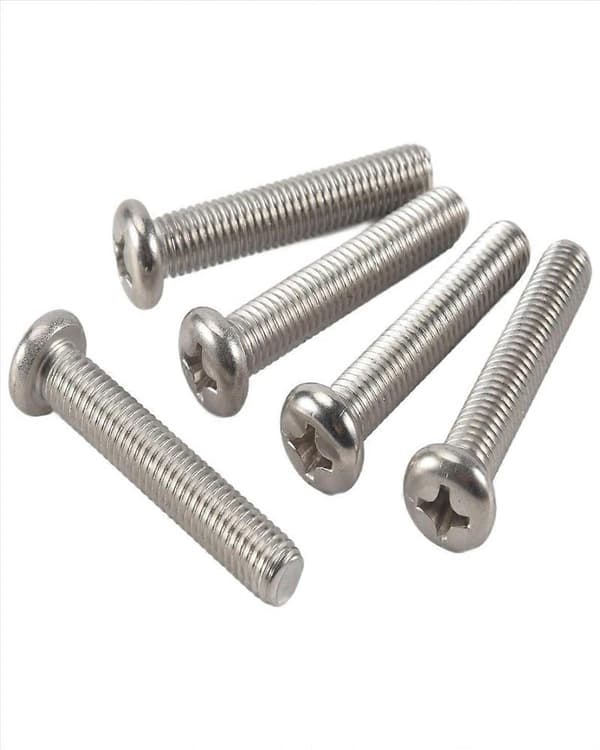 M8 x 45mm 304 Rustfrit Stål Phillips Maskinskrue Bolt 5 stk