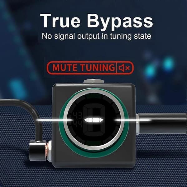 SWIFF C20 Innovativ Mini Pedal Tuner Kompatibel med Kromatisk Gitarr Bas Stämning LED-Display Justerbart A4 Område Värde 430-449Hz - Perfekt