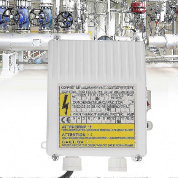 Termiskt skydd pumpkontrollbox med strömbrytare för dränkbara pumpar och hushållspumpar EU Plug 220V 1.5KW 2HP 80uf 25A