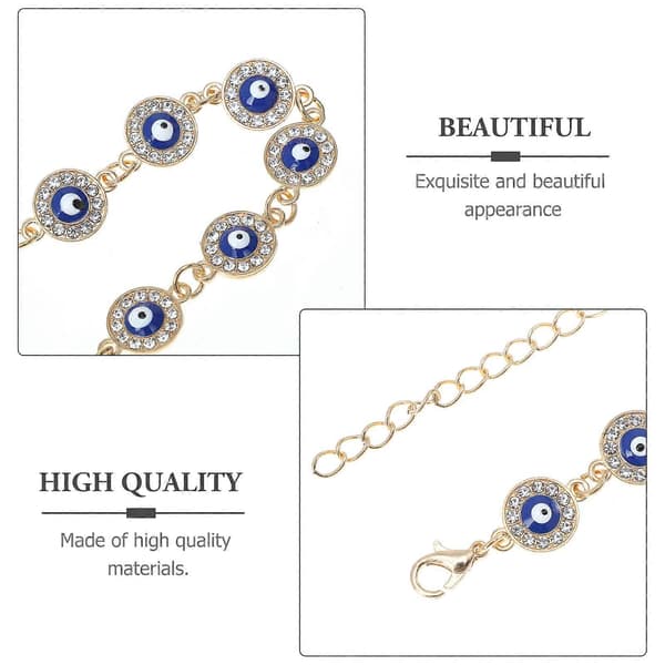 Justerbart Evil Eye Armbånd Håndkæde med Blå Charm til