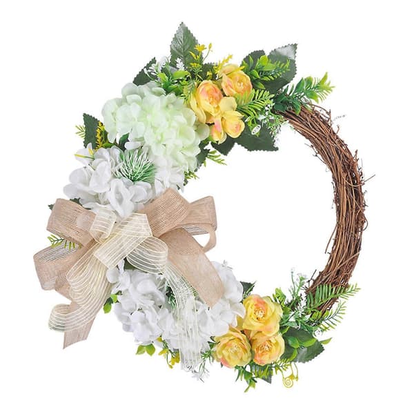 Kunstig Hortensia Rose Krans Til Fordør Forår 1pc