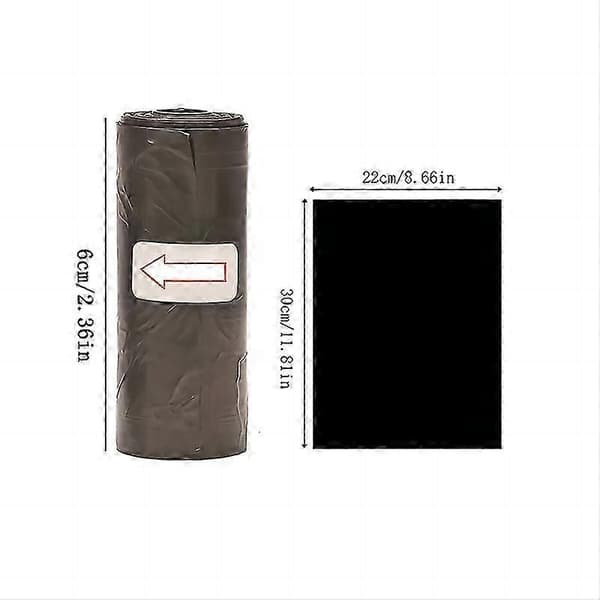 Hundeaffaldsposer, 31,5x22 cm Sorte Poop-poser til kæledyr, 5-pak engangsaffaldsposer 10 rullar 1 förpackning