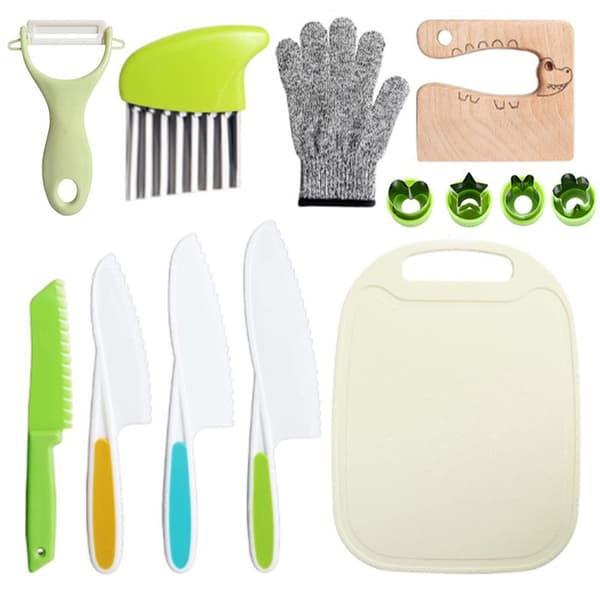 Kids Kitchen Knives Kitchen Set Kids Cookware Multicolored 13 Piece Set