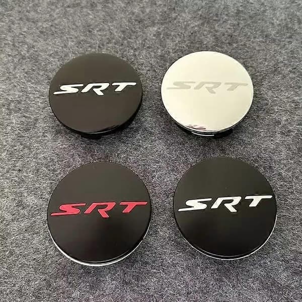 4 stk. 63 mm SRT hjulkapsler for D-odge Nitro Caliber Challenger Charger Journey Caravan Durango Nitro bilfelgdeksler 4PCS Silve