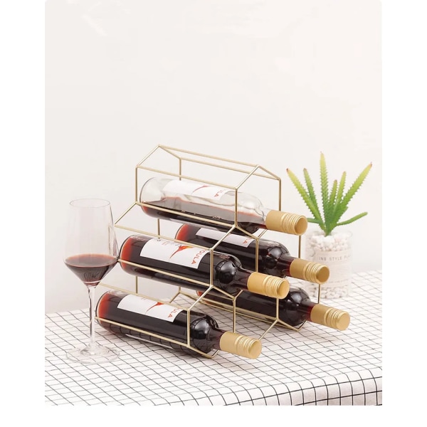 Geometric Wine Rack Metal Simple Household Grape Wine Rack Restaurant Living Room Bar Wine Cabinet Wine Display JL 213