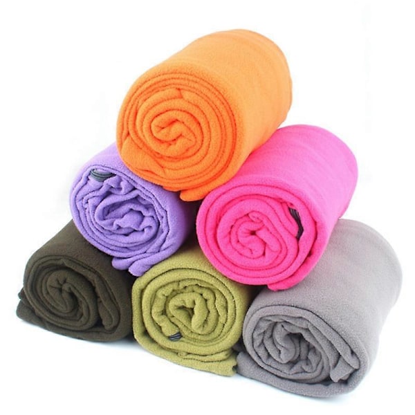 Camping Fleece Sovepose Liner Bærbar Varm Lynlås Tæppe til Udendørs Hjemmekontor Orange