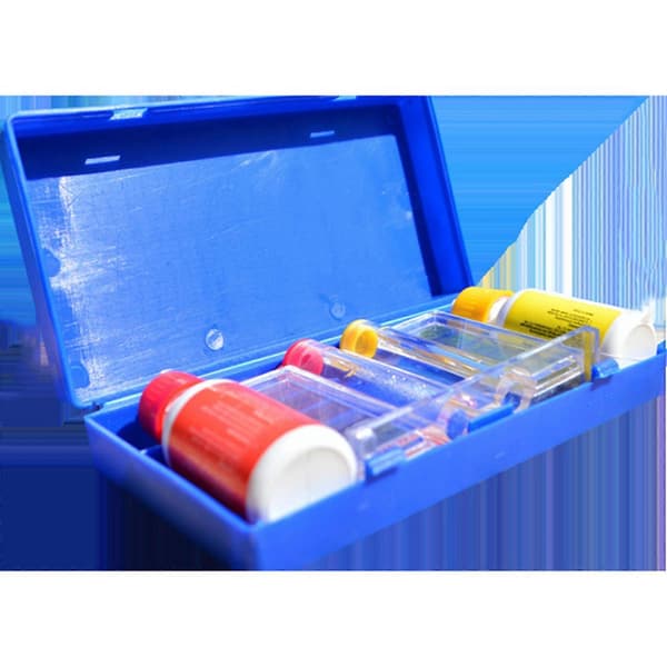 5X testkit för pool och spa-vatten, testkit för pH och fritt klor, testbox för syra-basvatten