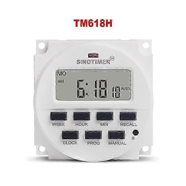 TM618H-4 DC 12V spänningsutgång digital veckoprogrammerbar timerbrytare tidsreläkontroller 12V timer White