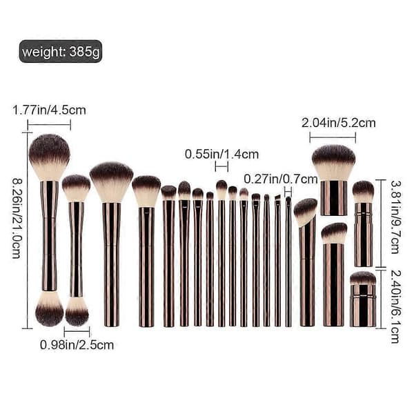 Makeupbørstesæt Professionelt Komplet Makeup Kit Blød og Hudvenlig Berøring 1set 20pcs