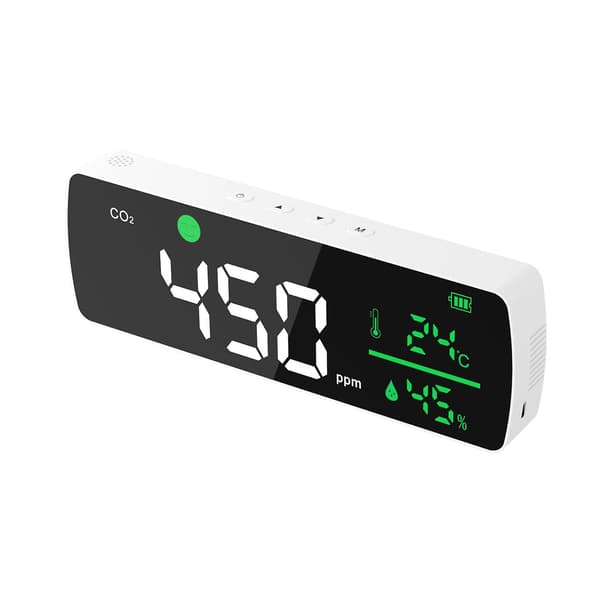 Veggmontert luftkvalitetsmonitor 11,2 tommer LED digital 3 i 1 temperatur h