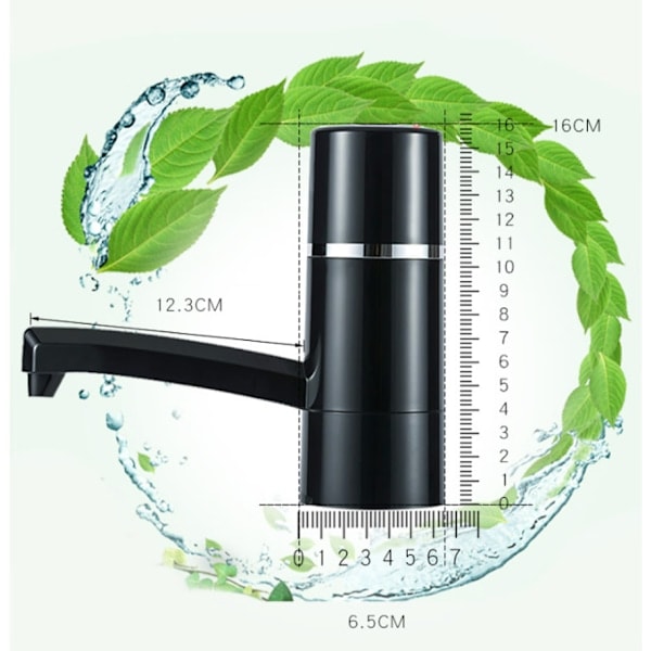 Vit Bärbar Elektrisk Vattenpump, USB-laddningsbar Sladdlös Vattenflaskpump