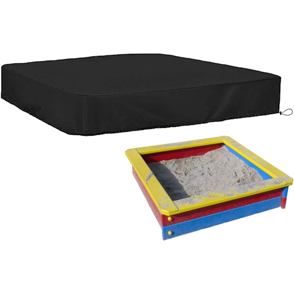 Sandlådeskydd Vattentätt Dammtätt UV-skydd Fyrkantigt Skydd med dragsko för sandlåda, leksaker och möbler svart black 200*200*20cm