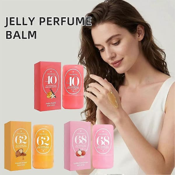 Jelly Parfymebalsam Solid - Litchi Duft, Alkoholfri, 5g yellow 5g