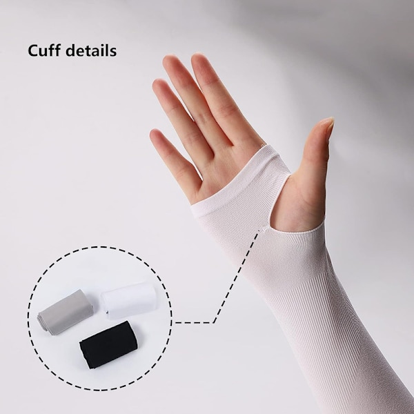 Arm Sleeves, 3 par UV-beskyttelse Kølende Arm Sleeves Kvinder Mænd Sommer Sol