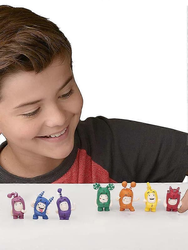 7 stk. plys Oddbods tegneseriefigurer bløde søde Pogo nye 4 cm Bubbles Jeff legetøj