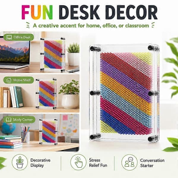 3D Pin Art Sensorisk Leksak för Barn, Flerfärgad Kreativ Pin-Intrycksbräda för Autismterapi och Gåvor