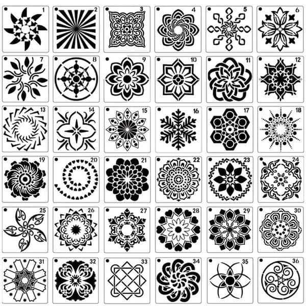 Mordely 36/56 Mandala-stencilpaket