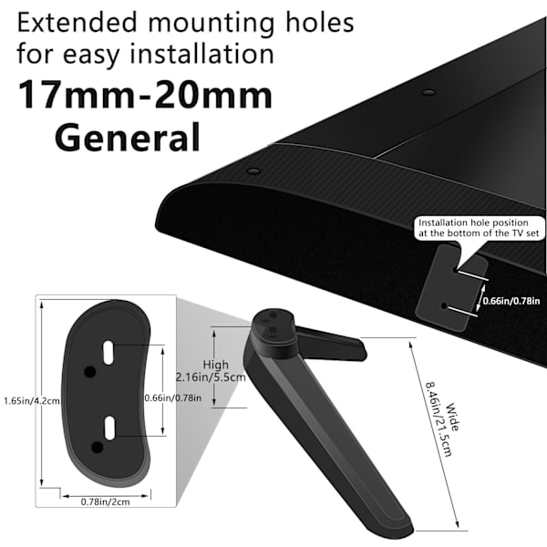 TV-jalustan pohja, TV-jalat, TV-jalustan pohja Roku/Hisense/TCL 27 \" 28 \" 29 \" -televisioille