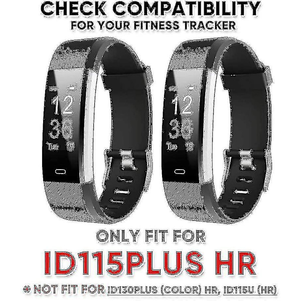 Veryfit Pro Id115plus Hr Reservedele - Sæt Med 2 - Fitness Tracker Smart Watch black