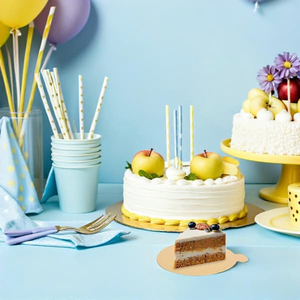100 st minikakbrädor - Rund gyllene bricka Mousse Cupcake Bas Papperstallrikar Cirkel Dessertbräda Dessertfoder för Konditori Catering Party Kakfat